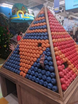 hiding amongst the apples at Omega Mart